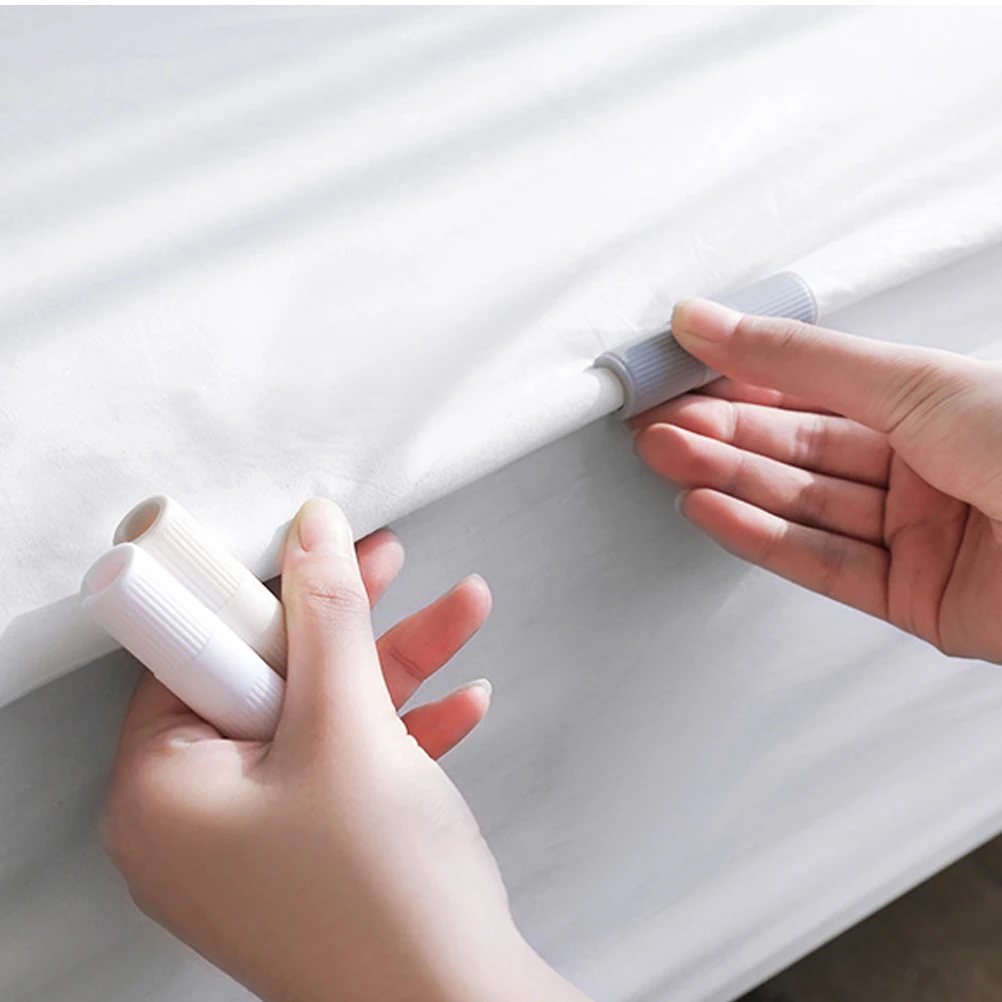 8 قطعة ملاءة سرير المضادة للانزلاق المشابك عدم الانزلاق الاحتفاظ كليب القابضون المرنة للمنزل فندق استخدام مقاطع ورقة رمادية #5