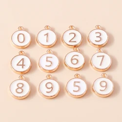10pcs Cute White Color Mini Numbers 0-9 Charms Pendants for DIY Jewelry Necklace Bracelet Earrings Birthday Gifts