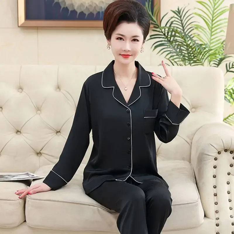 Women Silk Satin Pajamas Pyjamas Set Sleepwear Pijama Couple Pajamas Suit dropshipping sales