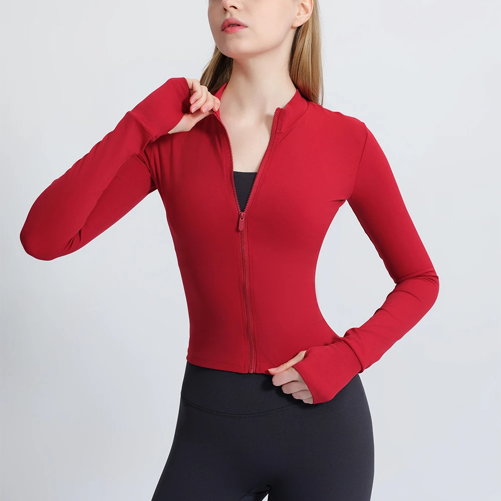 Quick-drying Breathable Sports Jackets Women's Zipper Yoga Top Outdoor Exercise Running Fitness Long Sleeve