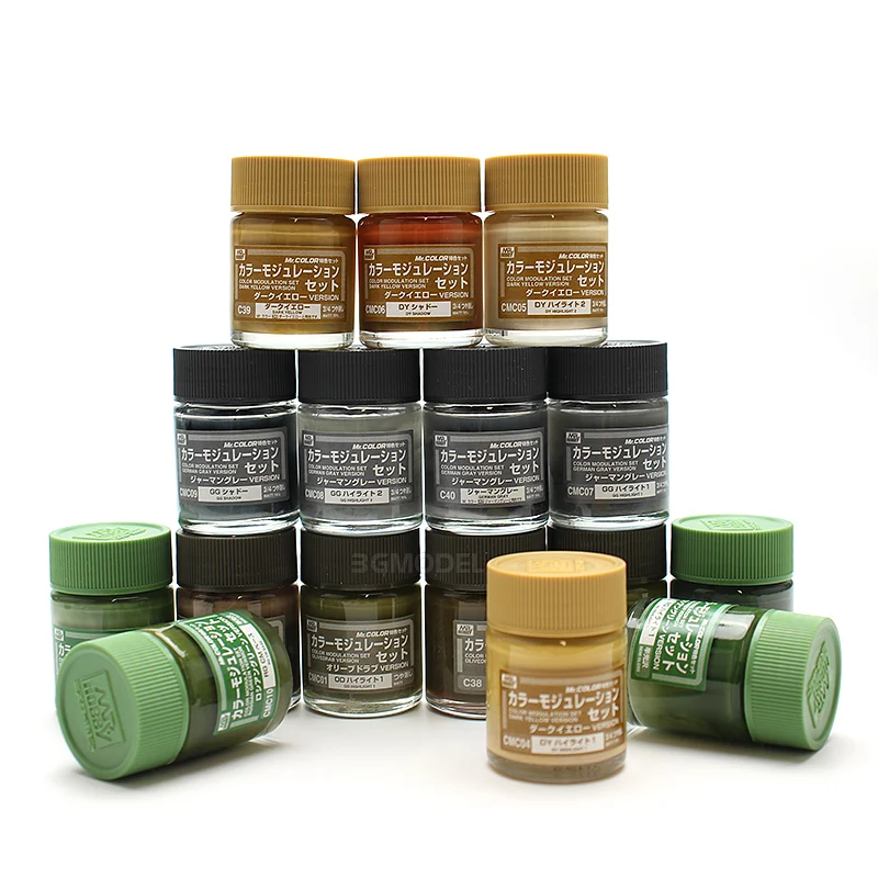 MR.HOBBY Paint Set CS581-584 Olive Green Gray Dark yellowThree-dimensional Shadow Coloring Model Accessories Tool Hobby