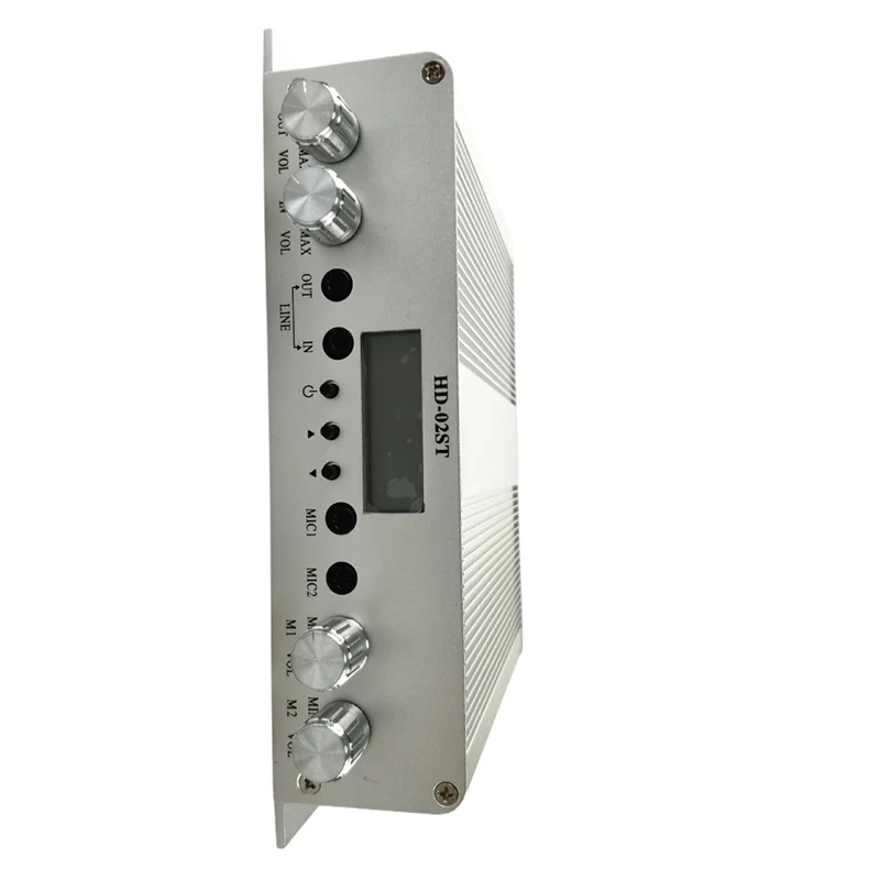 جهاز إرسال FM ABZW 25 وات ستيريو عالي الطاقة مع مدخلات ميكروفون مزدوجة 88-108 ميجا هرتز مضيف بث FM قابل للتعديل + قابس أمريكي