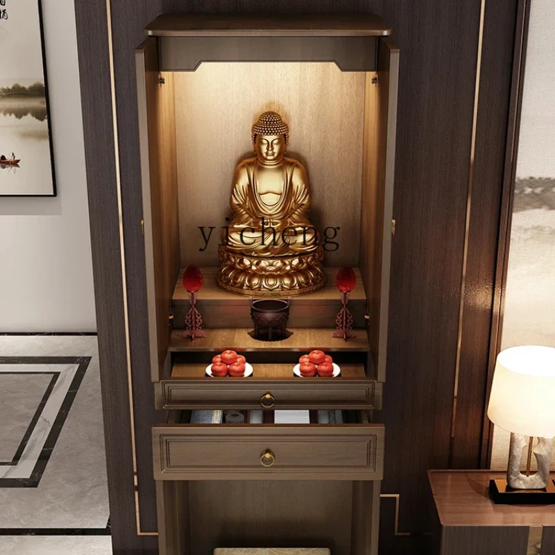 ZC new Chinese vertical cabinet idol offering table shrine household living room god of wealth offering table