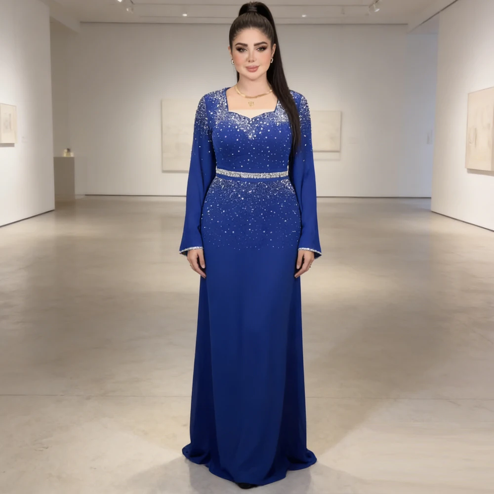 

Muslim Women Plus Size Maxi Dress Diamonds Evening Party Dresses Dubai Abaya Caftan Marocain Femme Robe Islam Clothing Jalabiya