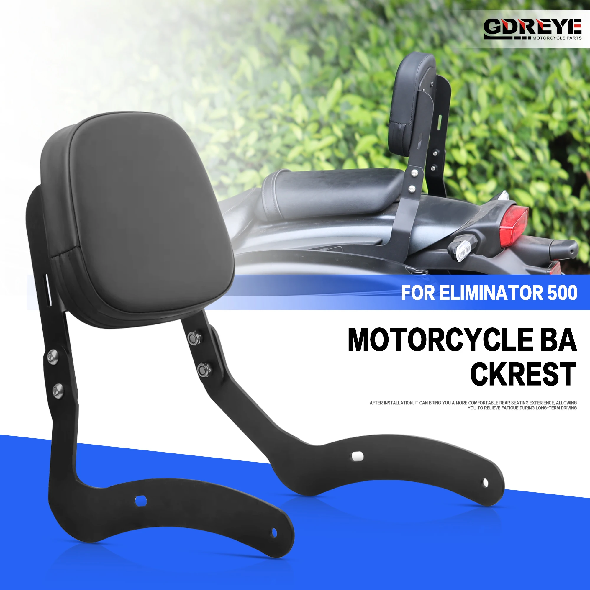 For Kawasaki Eliminator 500 2024-2026 Motorcycle Eliminator500 Rear Passenger Detachable soft cushion backrest Rear Backrest