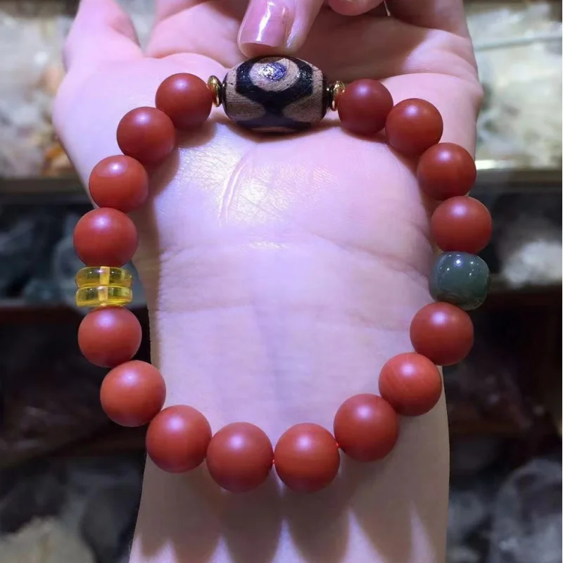 

Frosted Southern Red Agate Tibet Beads Bracelet Ornament