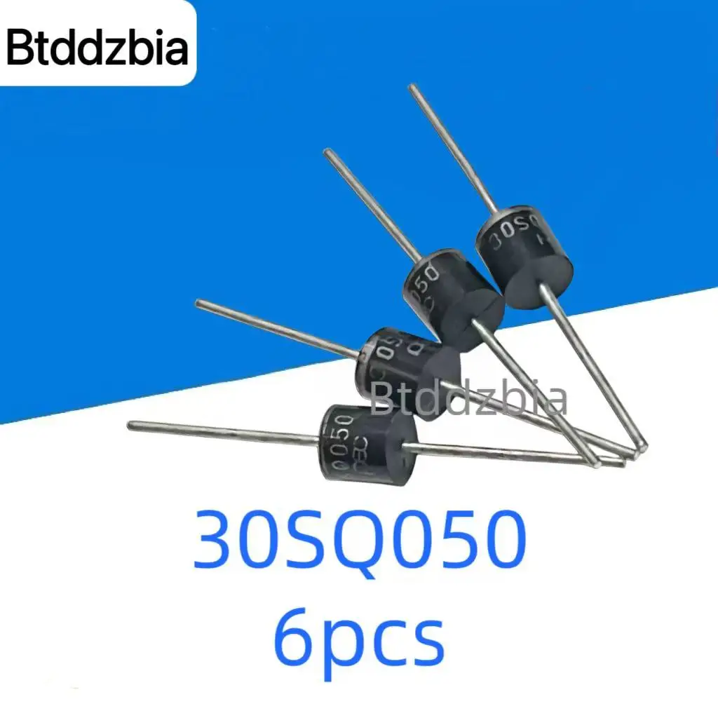 6PCS 30SQ050 Schottky Diode 30A 50V Axial for Solar Panel Parallel Reflow Protection