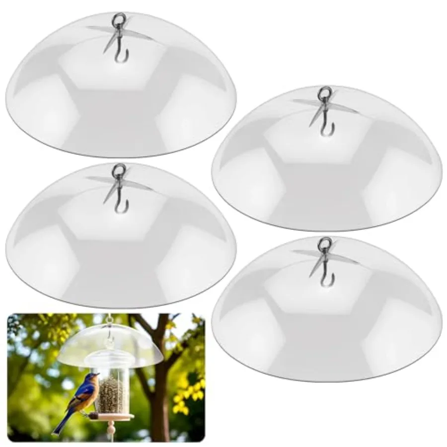 

4 шт. 10,2-дюймовые пластиковые защитные купола для подвесных кормушек для колибри, защита от непогоды, отпугиватель белок