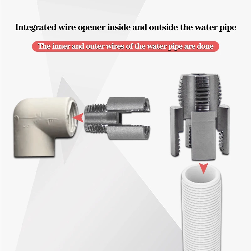 SI Internal Thread External Thread Integrated Water Pipe Wire Opener 1/2inch 3/4inch PPR/PVC Water Pipe Threader Tapping Tool
