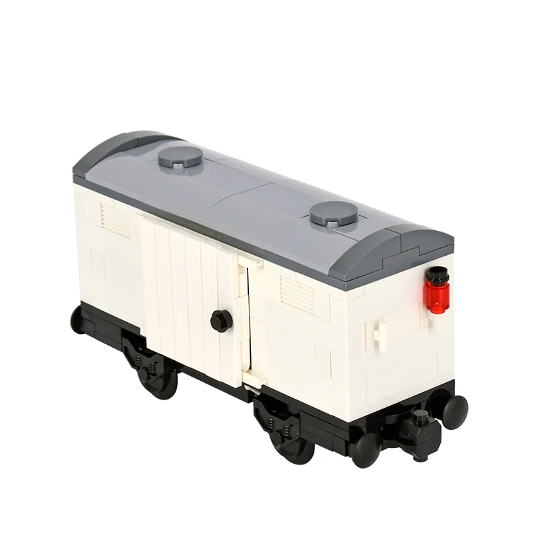 MOC 도시 크리 에이 티브 올드 스타일 냉장 트럭 철도 화물 기차 레일 빌딩 블록 벽돌 DIY 기술 장난감 아이 선물