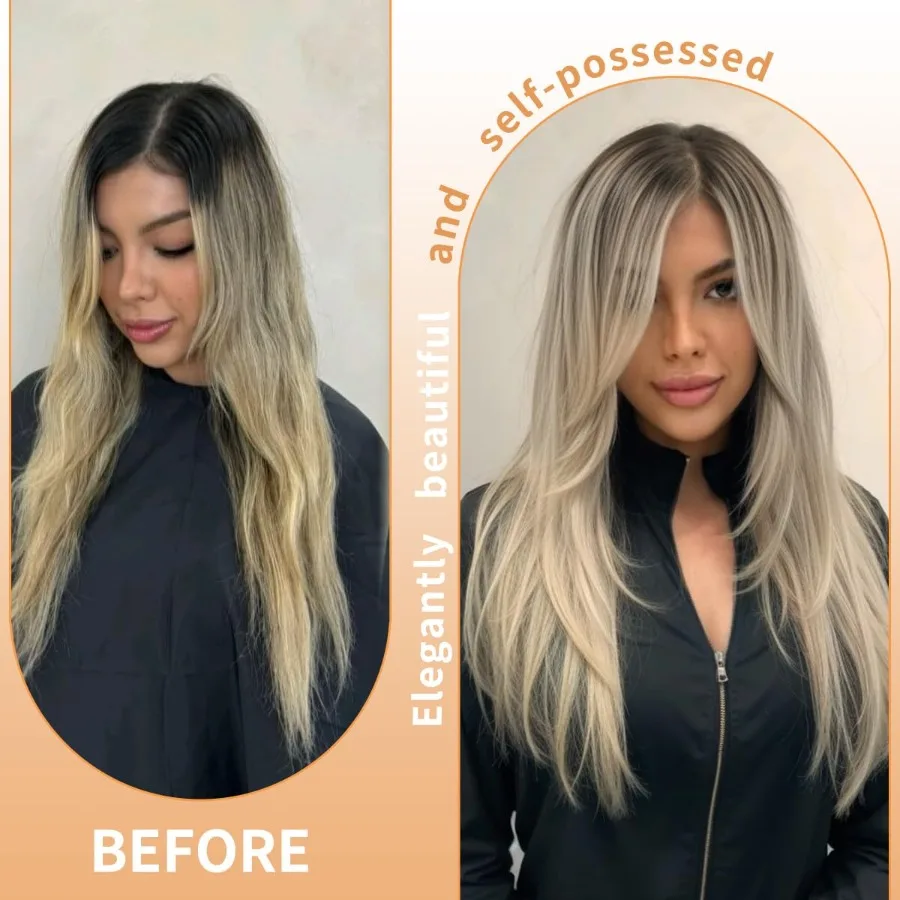 باروكة أمامية من الدانتيل الاصطناعي ملابس منتفخة مسبقًا شعر مستعار بدون صمغ 13X4X1 بوصة شعر مستعار عالي الدقة بطبقات من الدانتيل شعر مستعار مسبقًا مبيض مسبقًا