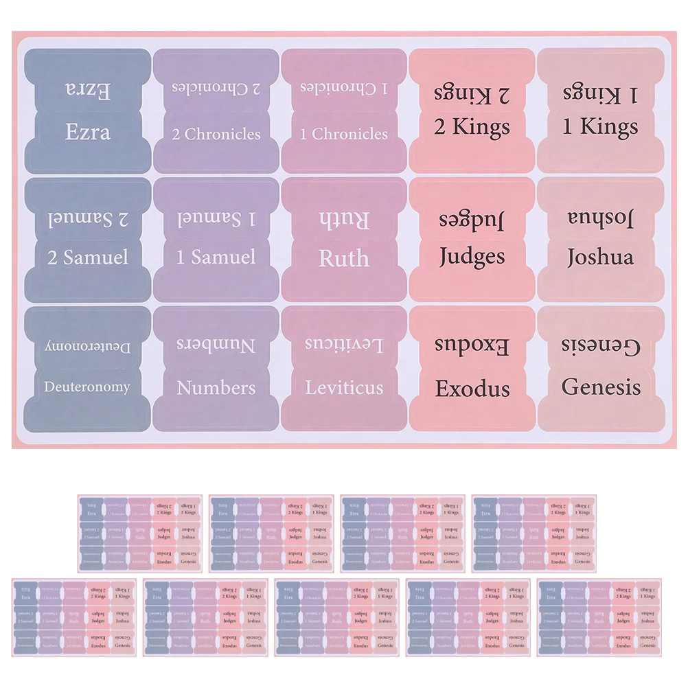 10 fogli Etichette per indice biblico Divisori Schede abbronzanti per studio Accessori per pagine di libri in carta patinata Miss