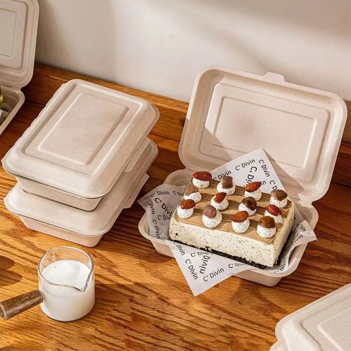 Chabatta packaging box for packing sandwiches, burgers, paper wraps, cakes, tiramisu, disposable lunch boxes, 20pcs