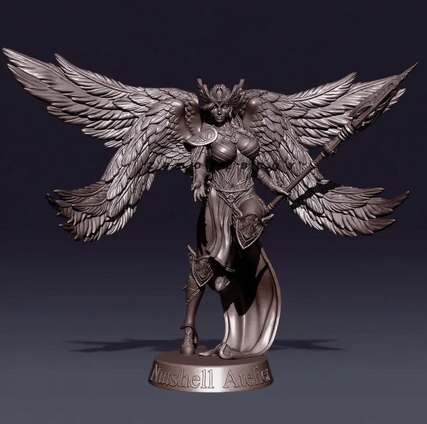 

78mm Resin model kits figure beauty Long winged goddess colourless self-assembled TD-3831