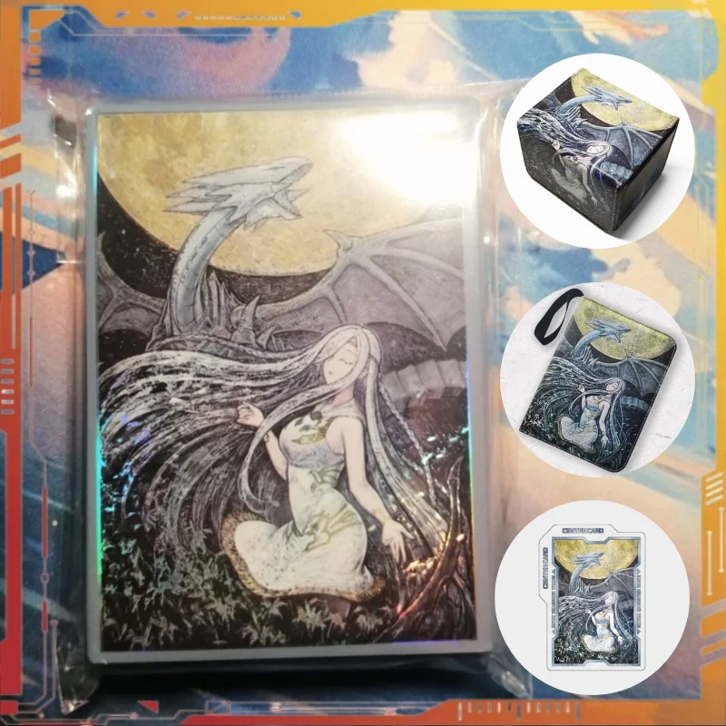 

OCG Card Sleeves Anime Pattern YGO Trading Card Protector White Dragon Girl Card Box Card Book Card Compartment Storage Toy Gift