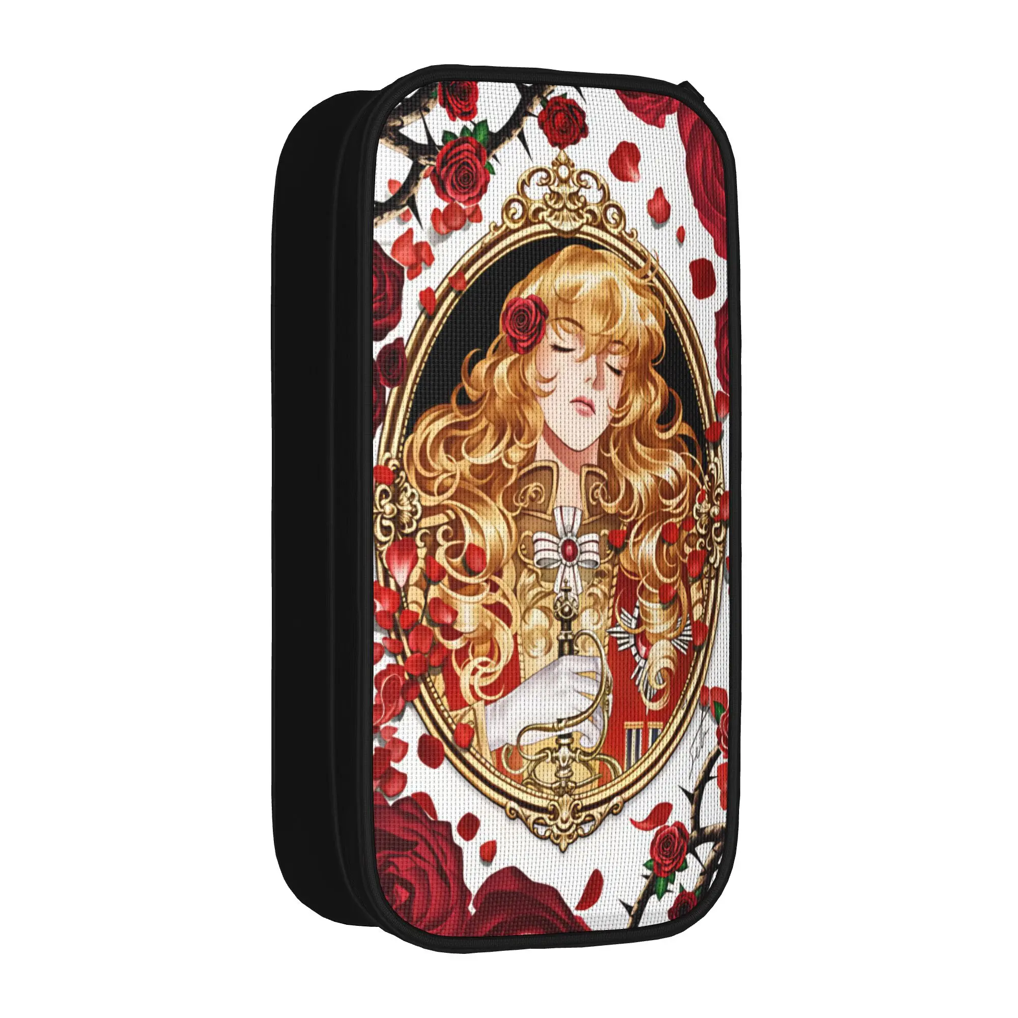 Rose of V-Versailles Lady  Pencil Case  Canvas Pencil Bag Kids Cute Big Back To School Pencil Cases Stationery