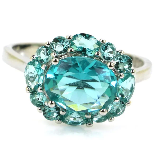925 SOLID STERLING SILVER Customized Ringss Colorful Smoky Topaz Tourmaline Citrine Violet Tanzanite Aquamarine Blood Ruby Many