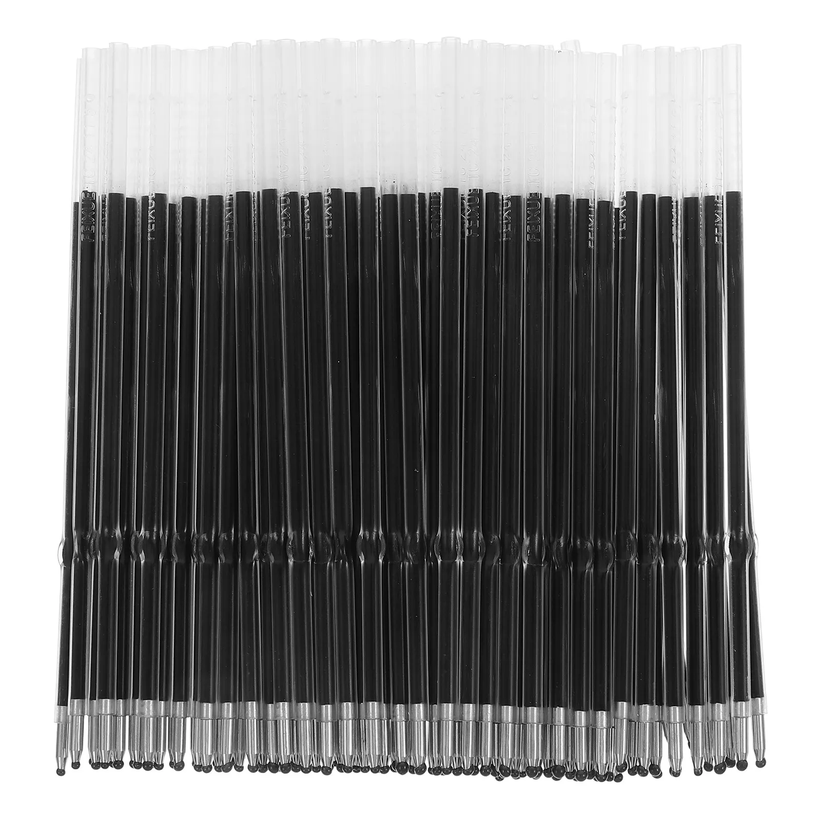 

100Pcs Retractable Ballpoint Pen Refills Universal Compatibility Black Ink 0.7mm Medium Dry Replacement for Office