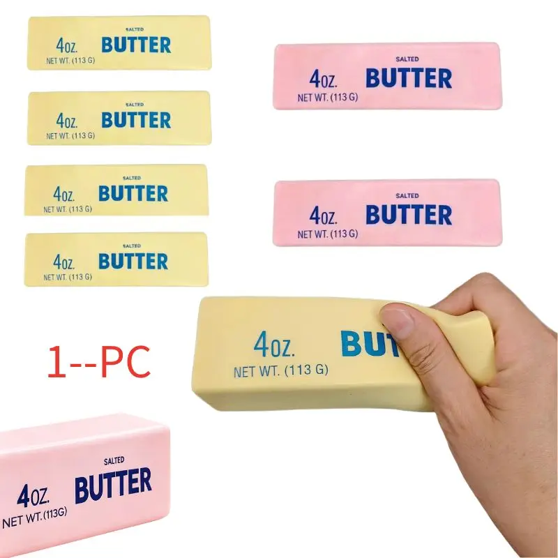 Butter Stick Squishy Fidget Toys Elastic Cheese Stick Funny Squeeze Prank Toy Stress Anxiety Relief Game