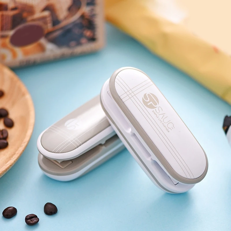 Mini máquina de sellado a presión de mano, sellado de impulso fácil de llevar, embalaje de impulso, sellador de bolsas de polietileno de plástico, ventiladores de Clip para el hogar