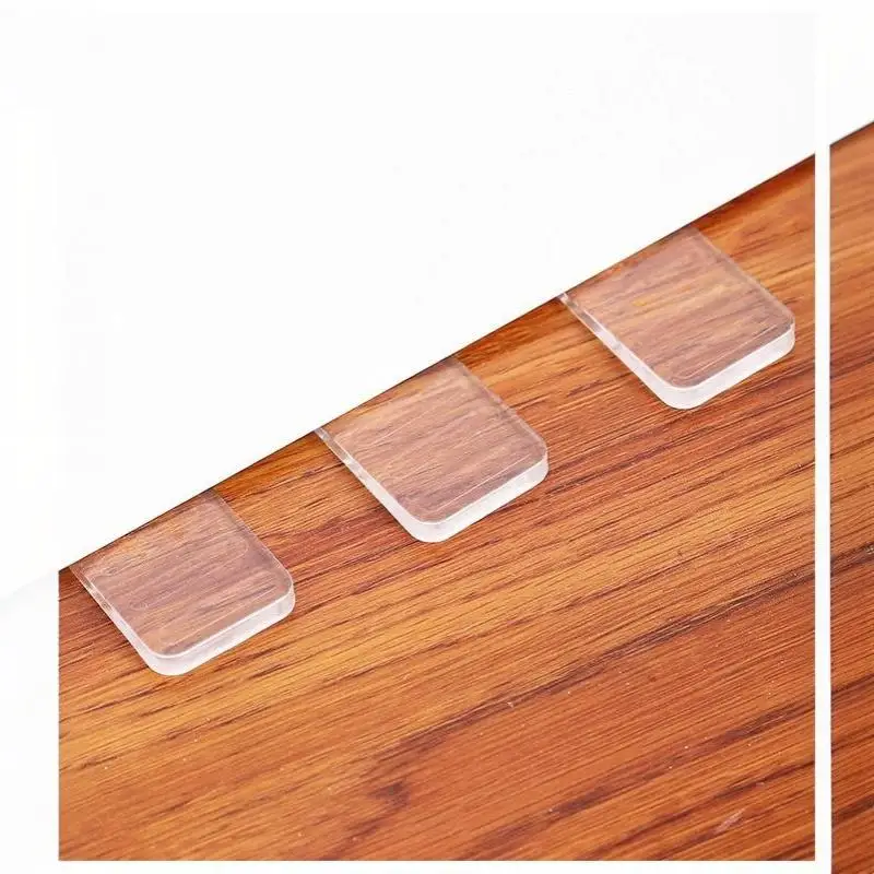 Transparent Rubber Wedge Shims - Plastic Furniture Levelers For Uneven Surfaces, Matte Finish, Cuttable Hard Table Pads