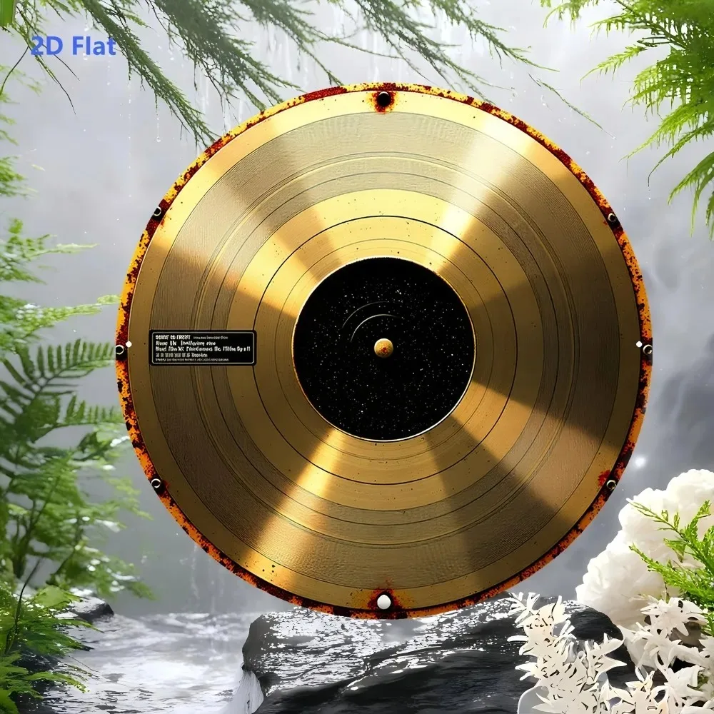 Vintage Cosmic Record Round Aluminum Wall Art 8 Inch Waterproof Durable Metal Sign For Home Bar Music Room Decor