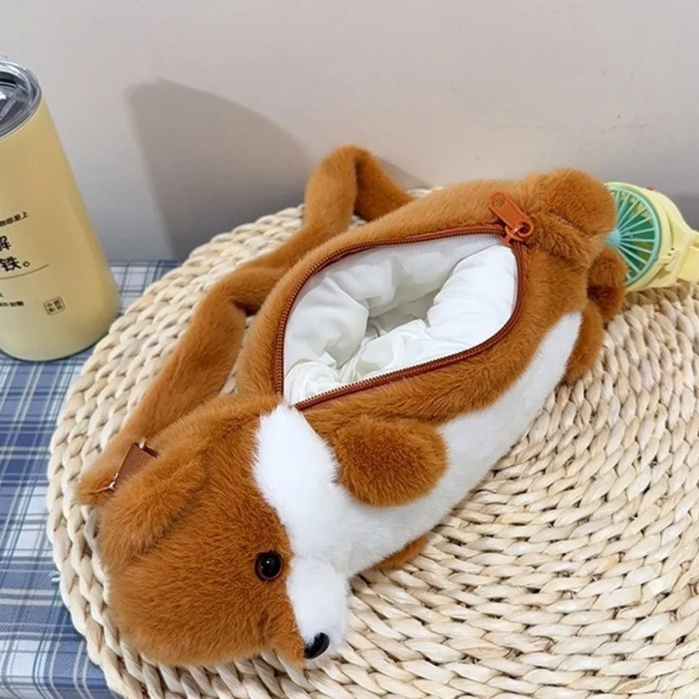 Creative Cartoon Standing Otter Crossbody Bag Portable Pencil Case Large-capacity Cute Stuffed Otter Shoulder Bag Women