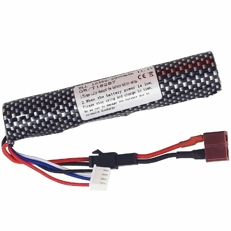 3S 11.1V 2000mAh 10c Li-ion Battery/USB for Electric Water Gel Ball Blaster Toys Pistol/ Eco-friendly Beads Bullets Toys Air Gun