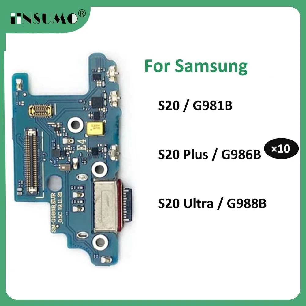 iinsumo 10Pcs Charging Port Board For Samsung S20 Plus Ultra G986B G988B G981B Fast Charger Connect USB Flex Cable