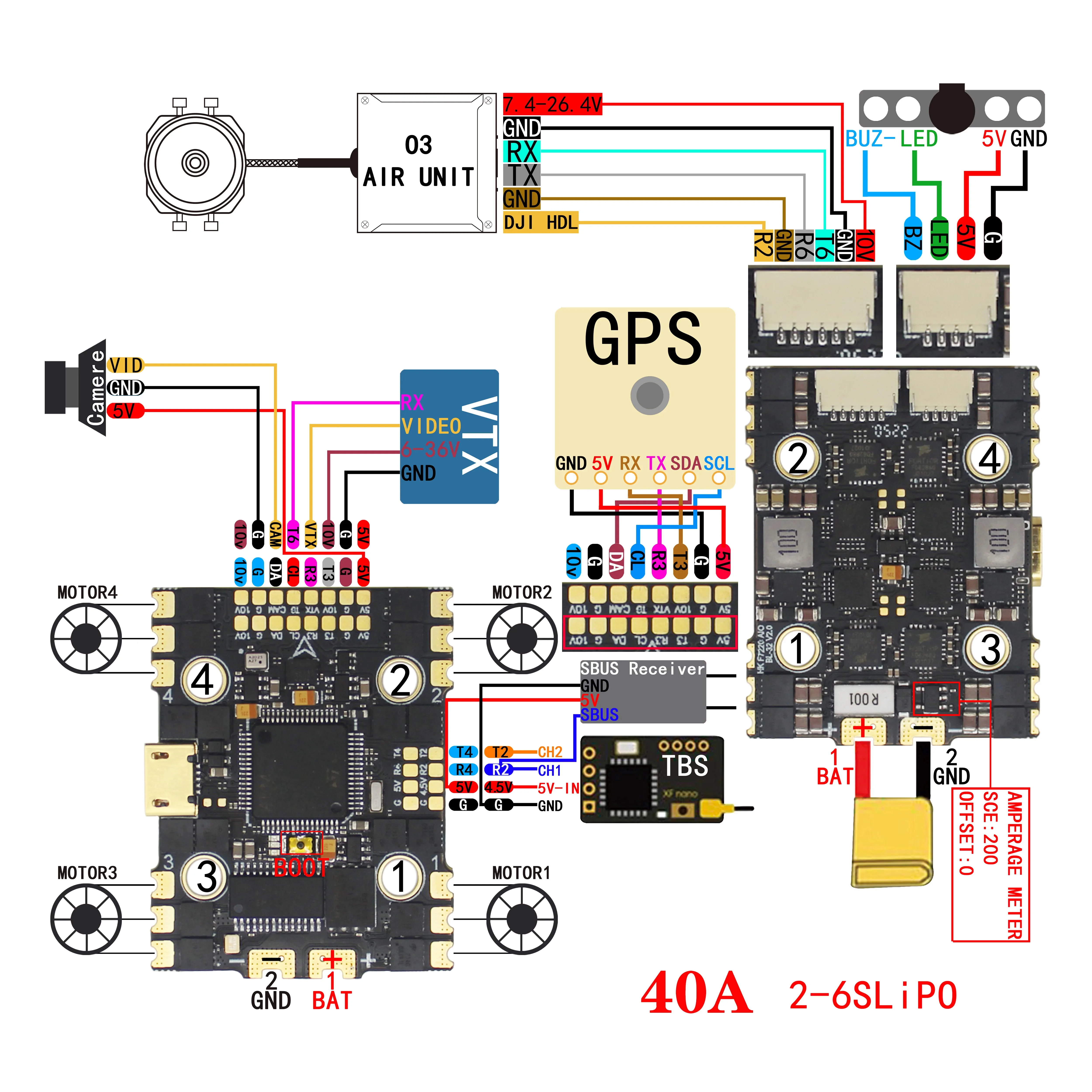 Контроллер полета HAKRC F7220D AIO Double BEC F7 32 бит 40 А/50 а 4 в 1 ESC 2-6S для радиоуправляемого FPV Фристайл зубочистка Cinewhoop Дрон