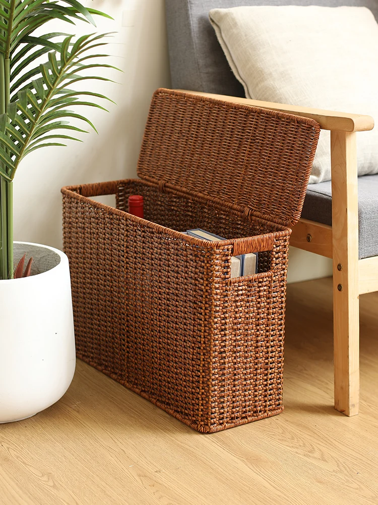 rattan-woven-corner-organizer-storage-box-sofa-side-cabinet-placement-box-home-storage-utility-general-purpose-weight-3kg