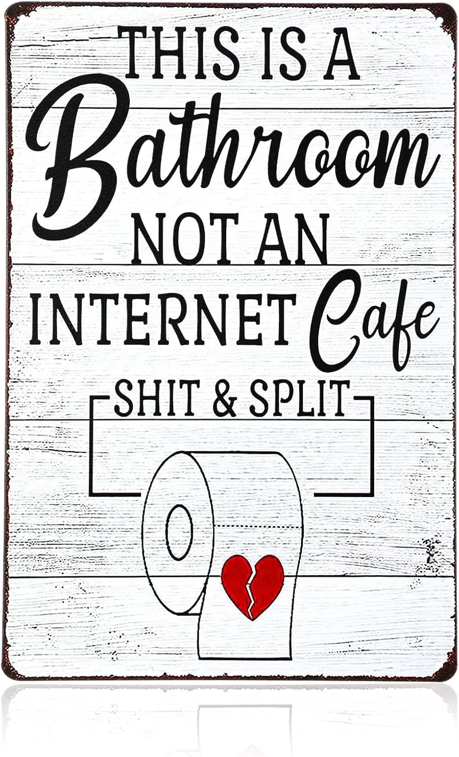 Funny Bathroom Toilet Decor Sign, Signs Metal Tin Sign This Is A Not An Internet Cafe Quotes Wall Art Vi