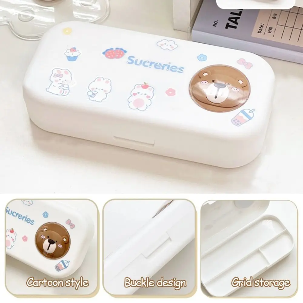 Cartoon Large Capacity Pencil Bag Multifunctional Portable Stationery Bag Double-layer Durable Pen Case Gift