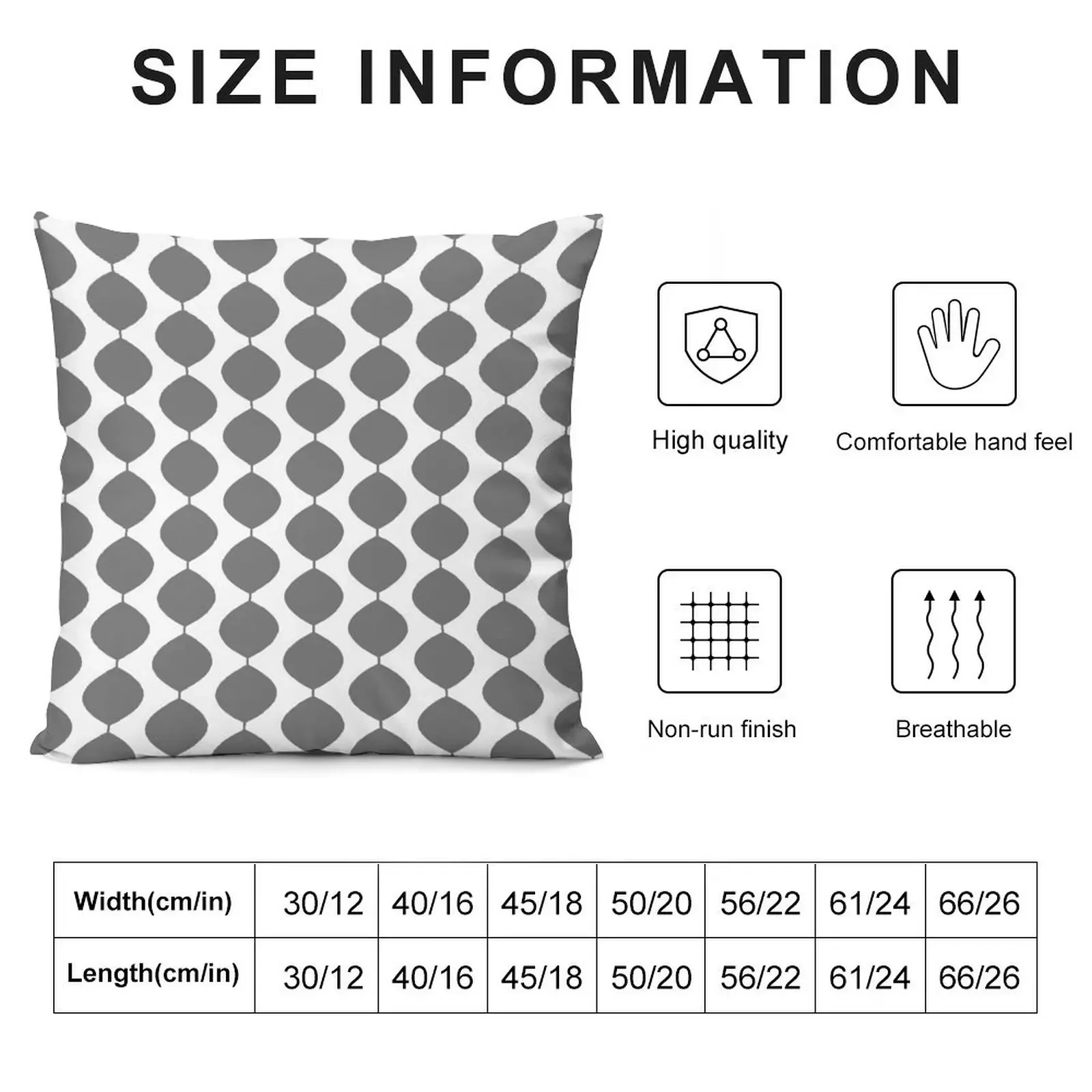 Midcentury Modern Retro 60s Waves Pattern (65% Grey) Throw Pillow Sofa Pillow Cover Cushions Elastic Cover For Sofa pillow