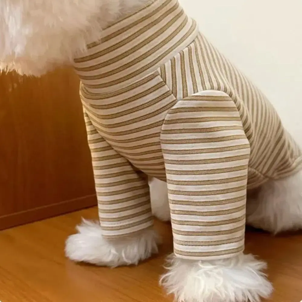 Bonito tiras de café roupas para cães de estimação quente duas pernas filhote de cachorro roupas gola alta macio veludo gato algodão colete para chihuahua