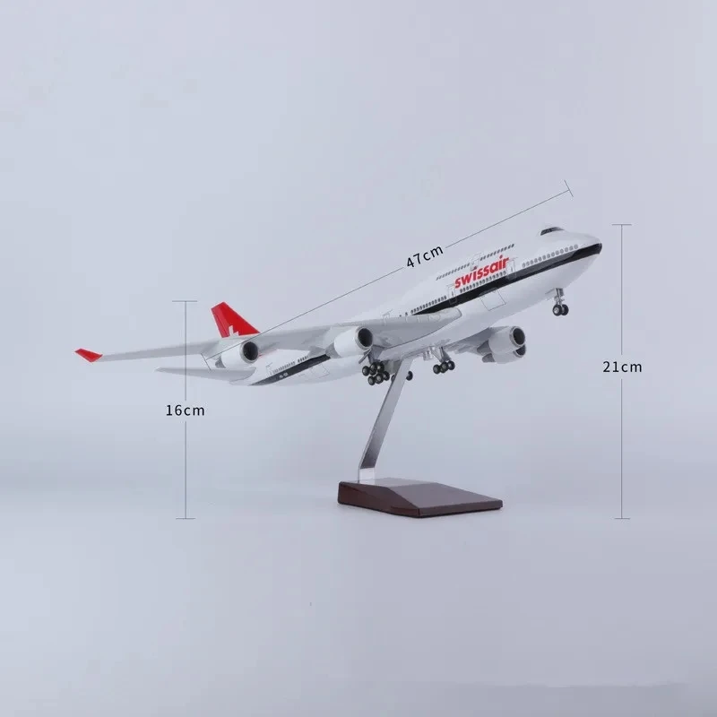 نماذج الطائرات الراتنج 1/150 مقياس نموذج طائرة B747 سويسرا الخطوط الجوية السويسرية نموذج طائرة ألعاب أطفال للطيران تذكارية #5