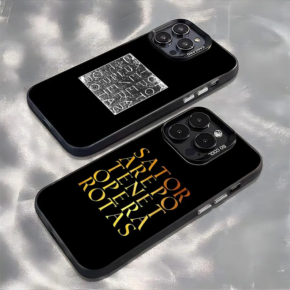 Sator Rutas Magische Lateinische Wörter Handyhülle für iPhone 17 Air 16 E 15 14 Plus 13 12 11 Pro Max Farbige Silberne Hülle
