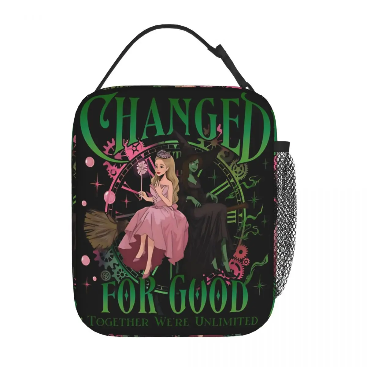 Pink Green Together New Movie For Good Wicked Insulated Lunch Bag Large Lunch Container Thermal Bag Tote Lunch Box  Food Bag