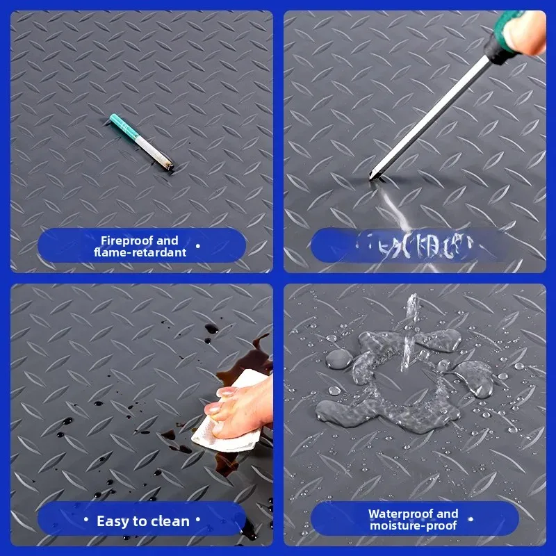 Modern Simple PVC Plastic Anti-Slip Oxford Pad Stairway Wear-Resistant Corridor Waterproof Human-Word Pattern Bull Tendon Rug