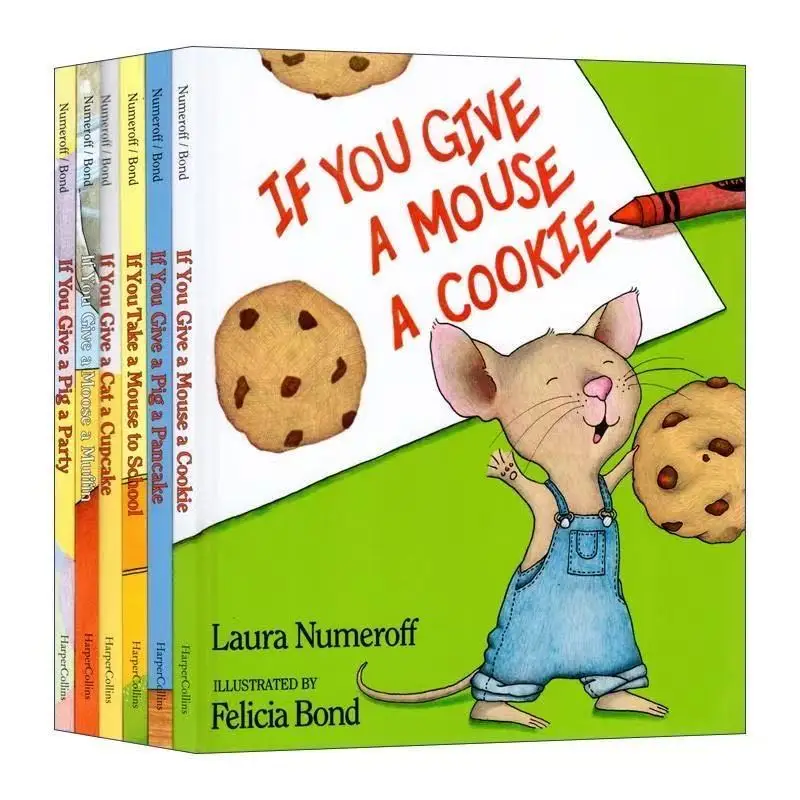 

6 книг/набор, серия «Если вы даете мыши, печенье», книги с картинками для детей, книги для изучения английского чтения для детей от 5 до 8 лет
