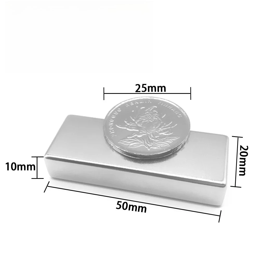 

1/2/3/5PCS 50x20x10mm Super Strong Square Magnet 50x20x10mm for Home Refrigerators, Offices DIY 50x20x10mm