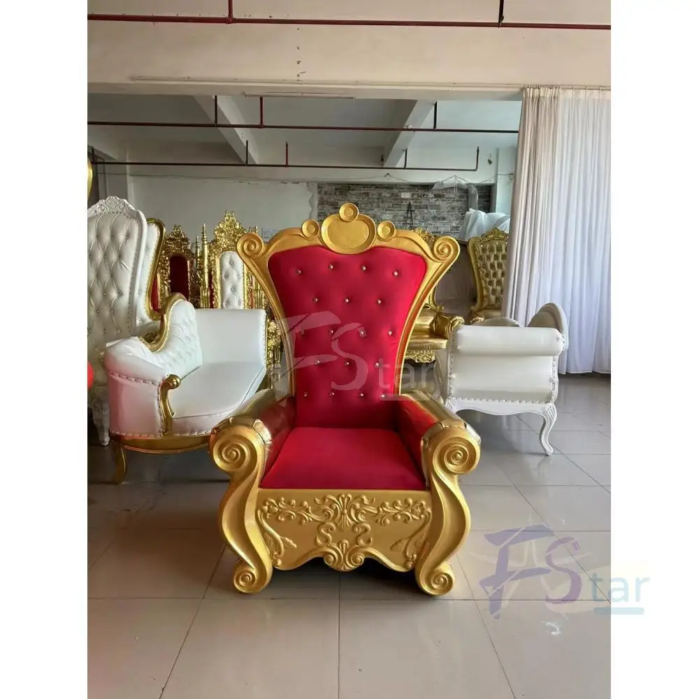 2pcs Hot Selling Wholesale Cheap High Back Queen king Throne Chair for Rental Wedding Party Sillas Para Eventos Chaises De Maria