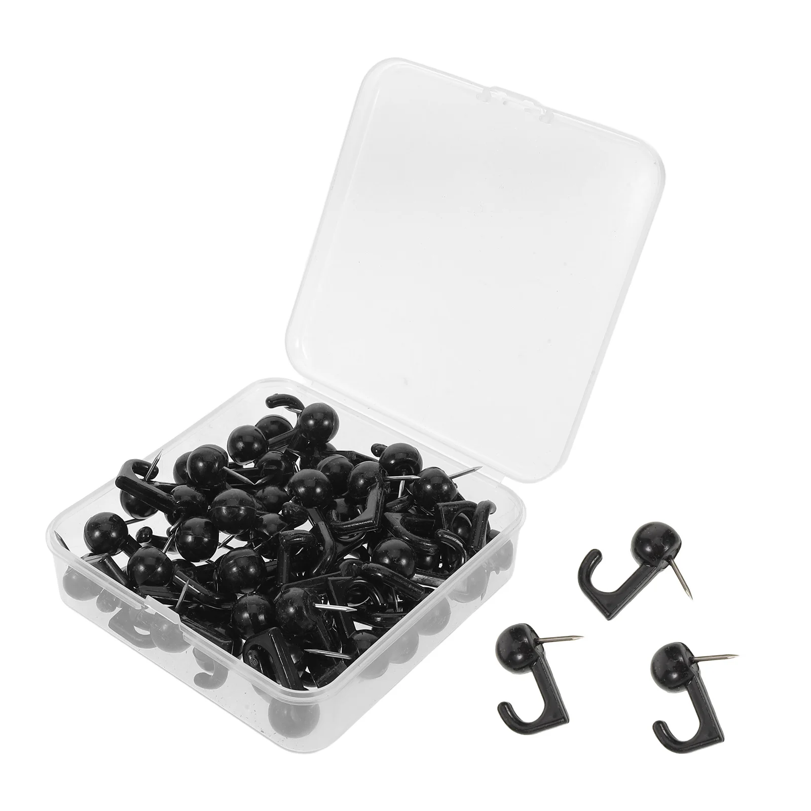 

100Pcs Wall Pins for Cork Board Black Upholstery Tacks Thumbtacks for Hanging Pictures Multipurpose Decorative Fasteners Craft