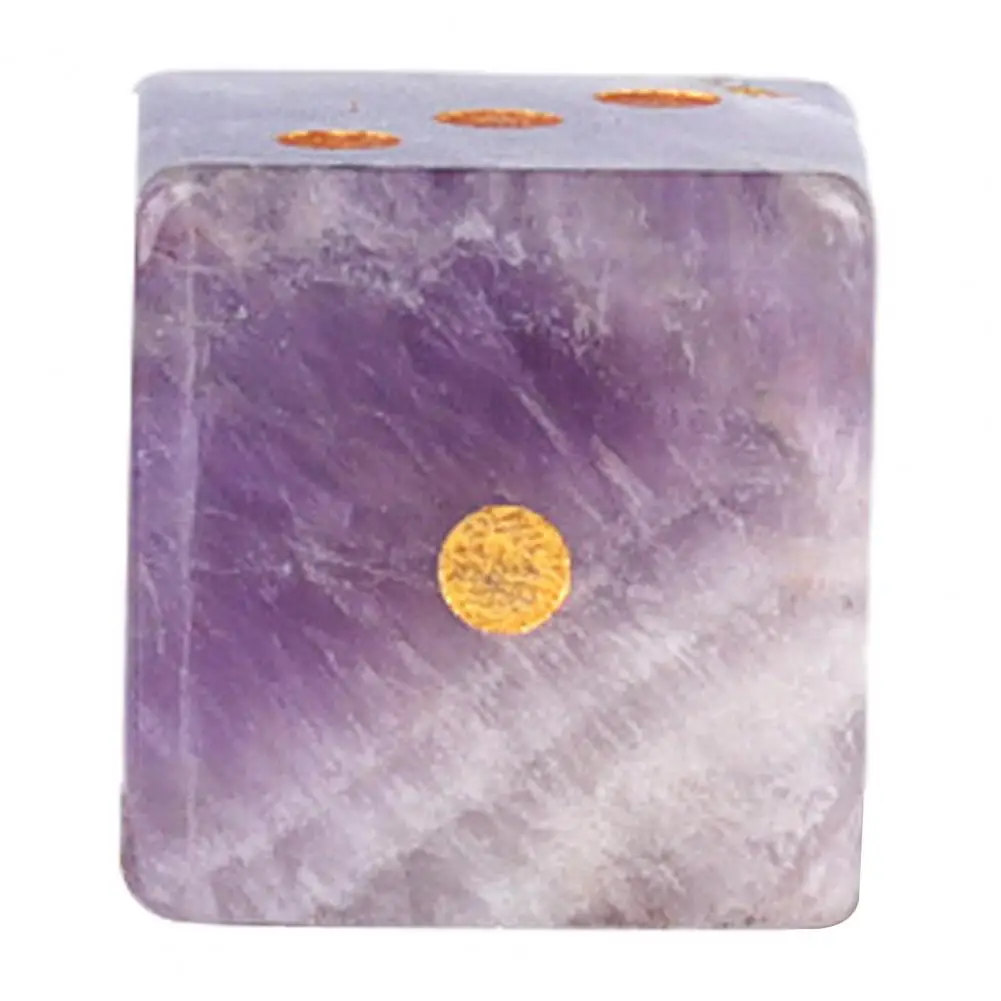 16mm Natural Crystal Dice, Casual Board Game Number Prop, Raw Stone Carved Right-Angle Semi-Precious Stone Die