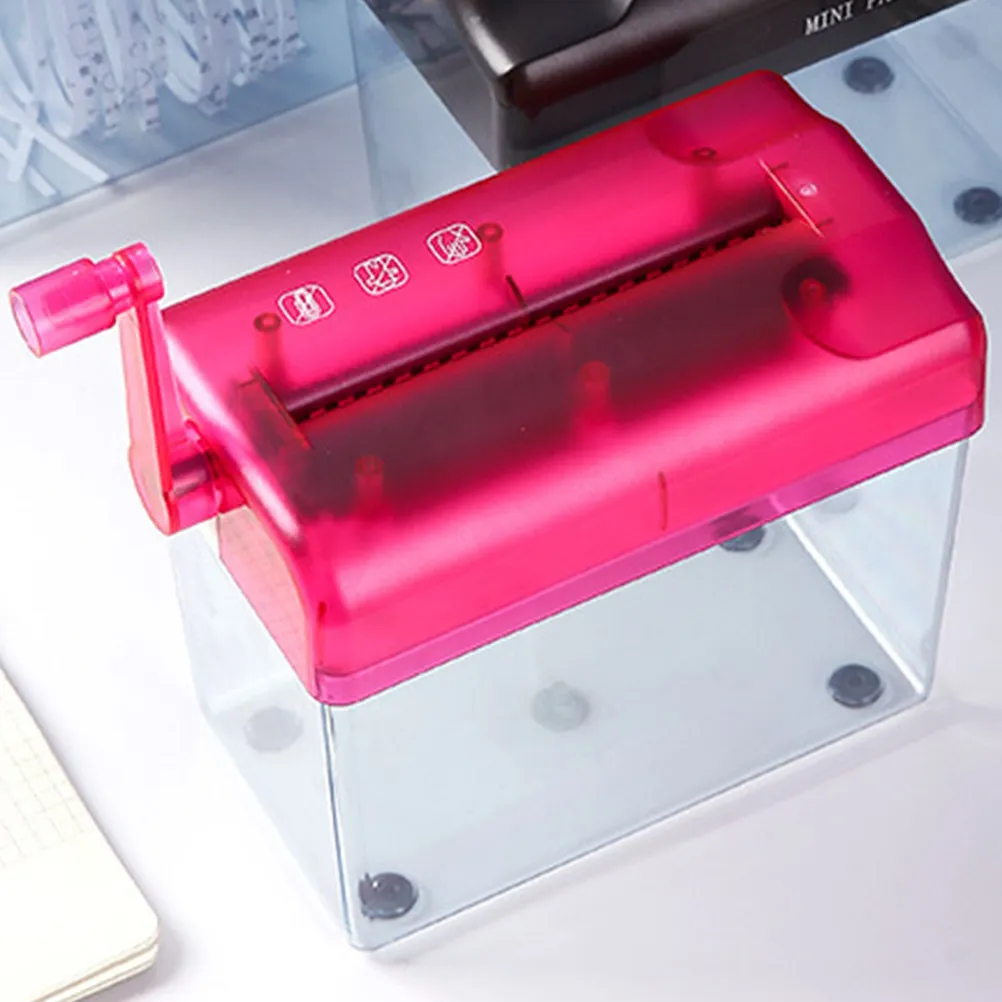 Plastic Metal Hand Crank Paper Shredder Manual Small Desktop Operated Office School Home Use Wear Resistant Dust