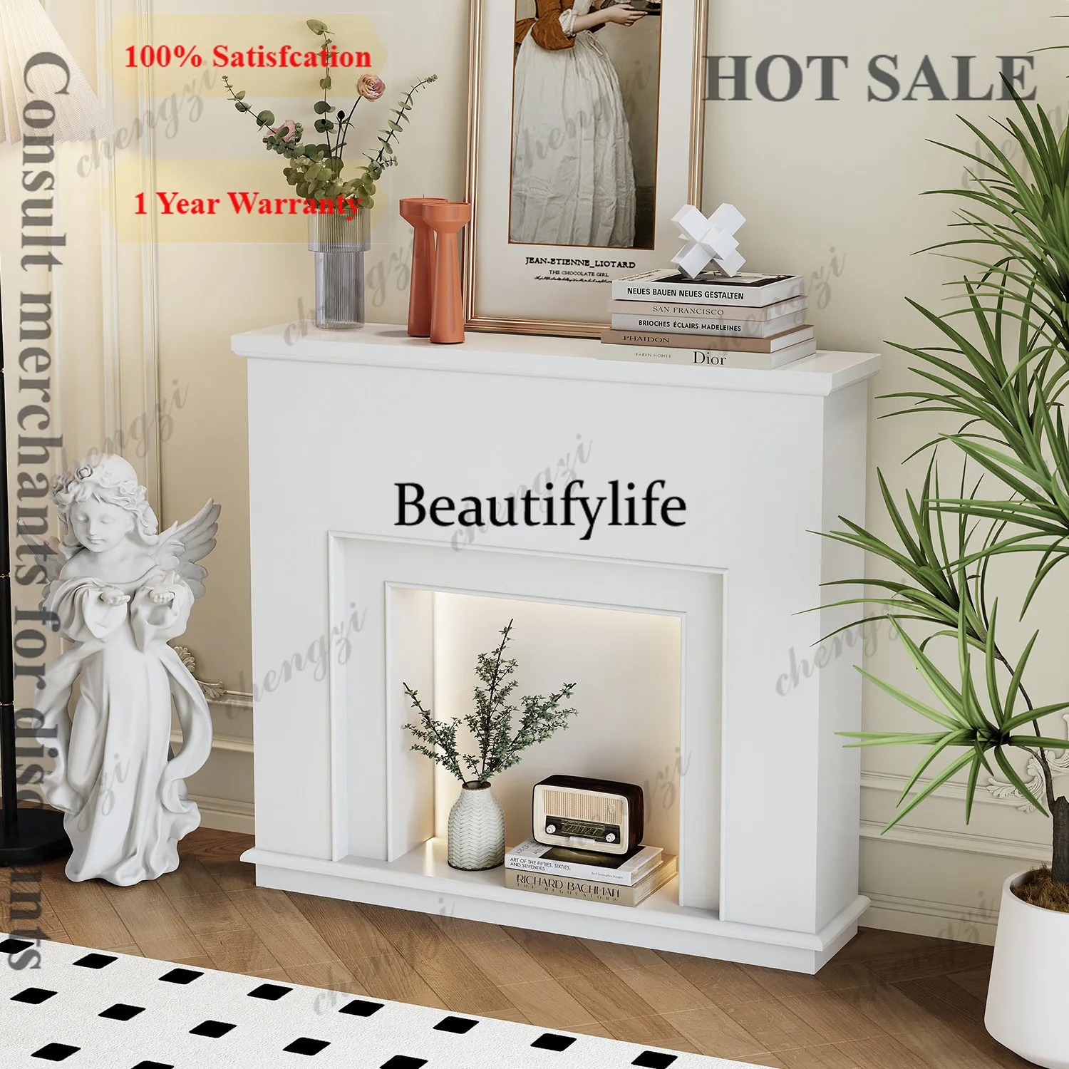 B567  French simulation flame fireplace cabinet decoration, atmosphere feeling household indoor living room entrance rack