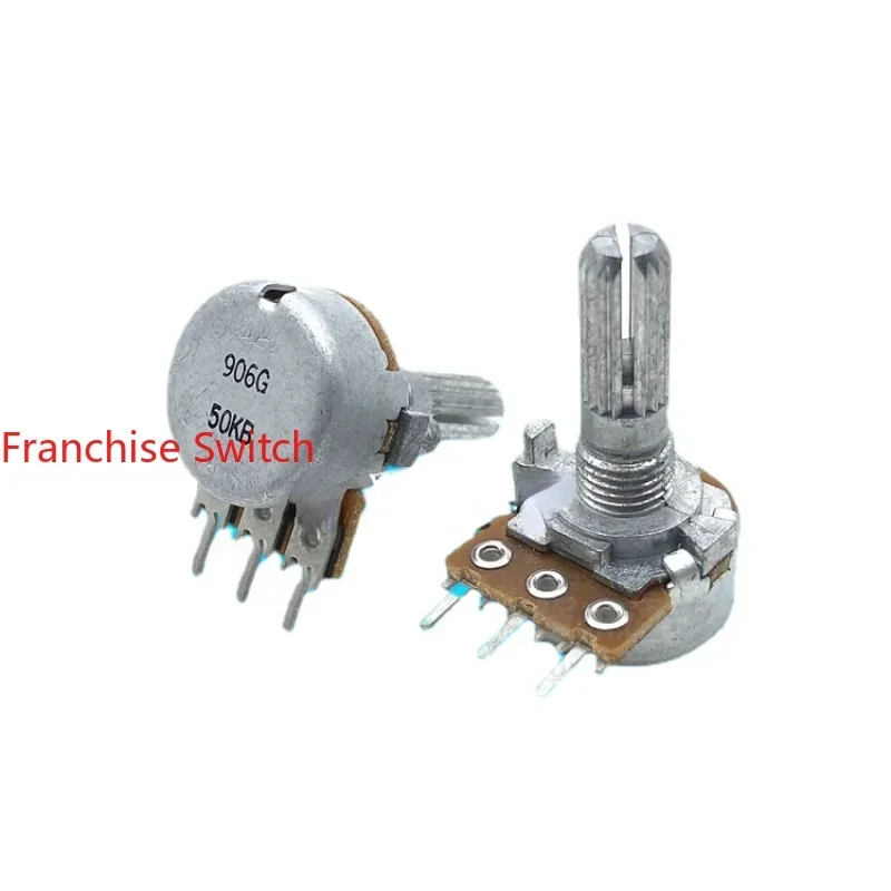 10PCS 16 Type Single Link Potentiometer Sound Volume Power Amplifier B10K B50K B100K Handle Length 20mm