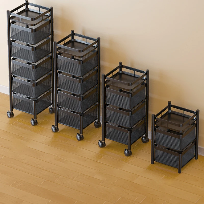 Kitchen Trolleys Rotating Rack Multifunctional Floor Snack Basket Multi-layer Kitchen Islands Storage Racks Kitchen Furniture