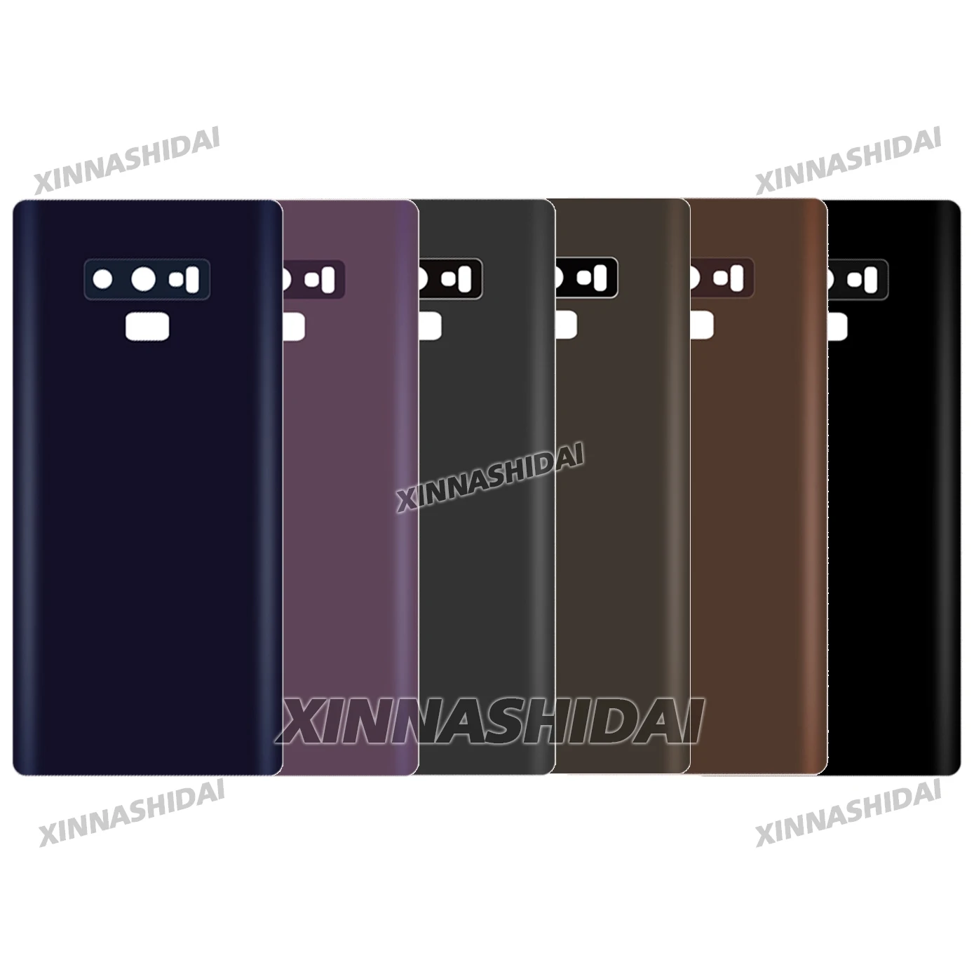 Tampa traseira da bateria para samsung galaxy note 9, tampa traseira da bateria, painel de vidro, porta traseira, caixa de bateria, substituição adesiva