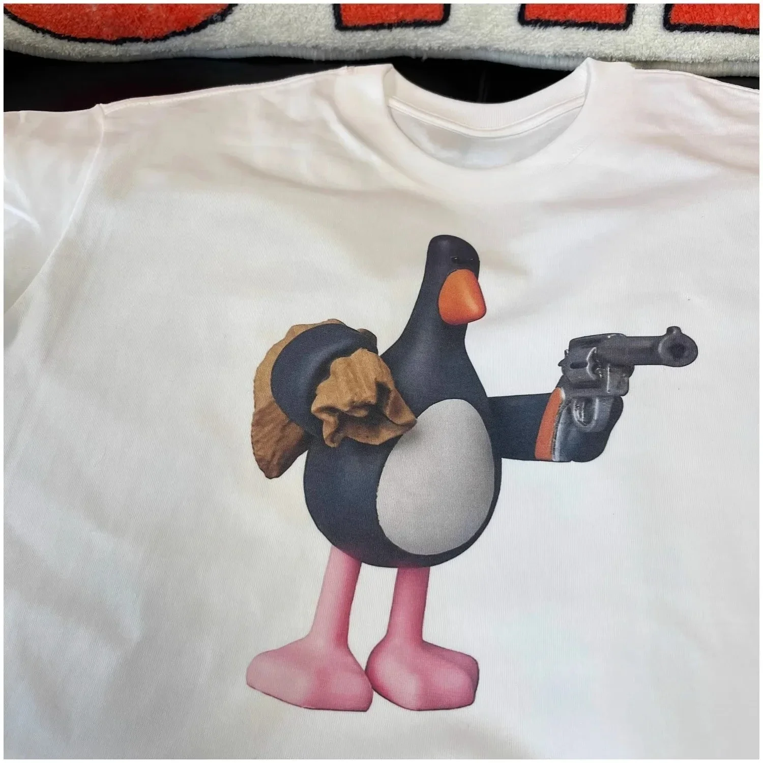 Cartoon Penguin Print Couple Matching T-Shirt Short Sleeve Fit Breathable Casual Harajuku Streetwear Top